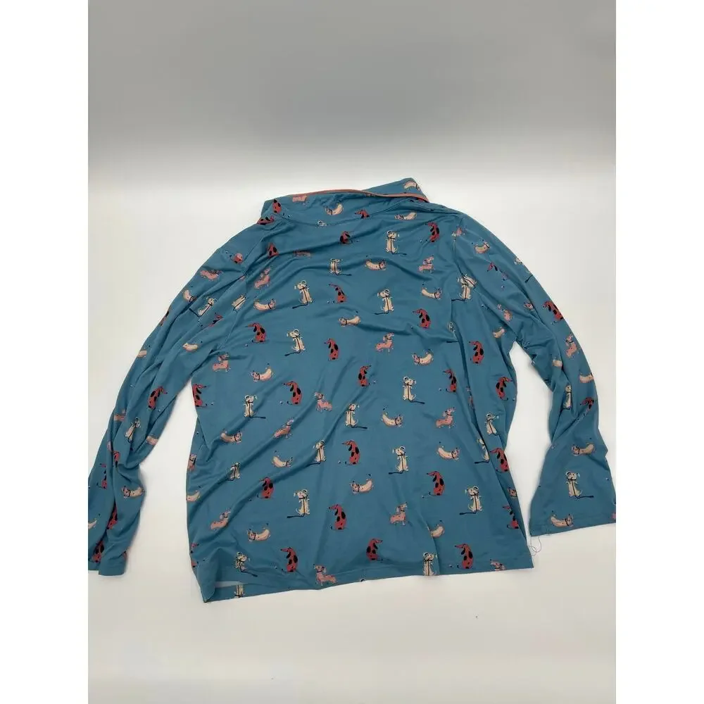 Nite Nite by Munkie Munkie 2X Blue Dog Print Pajama Set Soft Stretch PJ Set